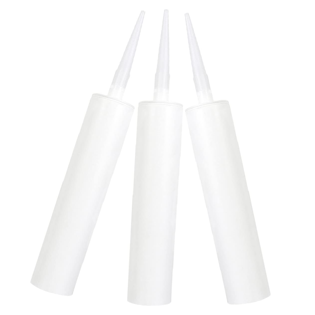 Mobestech Empty Caulking Sealant Tubes 13 Inch Refillable Caulk Tubes with Pointed Tip for Tile Grouting Leak Repair and Epoxy Application Diy Tools 3 Pack