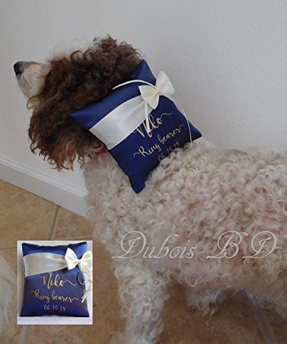 Personalized Dog Ring Bearer Pillow Wedding Pillow Dog Ring