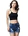cunlin Crop Top Cami Camisole Summer Women Sexy Slim Sleeveless Spaghetti Strap Tank Top Black XL