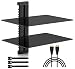 PERLESMITH Floating AV Shelf Double Wall Mount Shelf - Holds up to 16.5lbs - DVD DVR Component Shelf with Strengthened Tempered Glass - Perfect for PS4, Xbox, TV Box and Cable Box primary