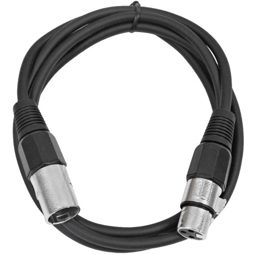 SEISMIC AUDIO - SAXLX-6 - 6' Black XLR Male to XLR Female Patch Cable - Balanced - 6 Foot Patch Cord