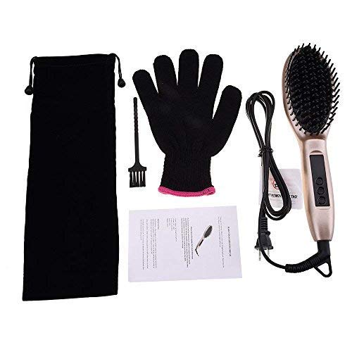 Hair Straightener Brush with Ionic Technology, 30 Seconds Fast Heating