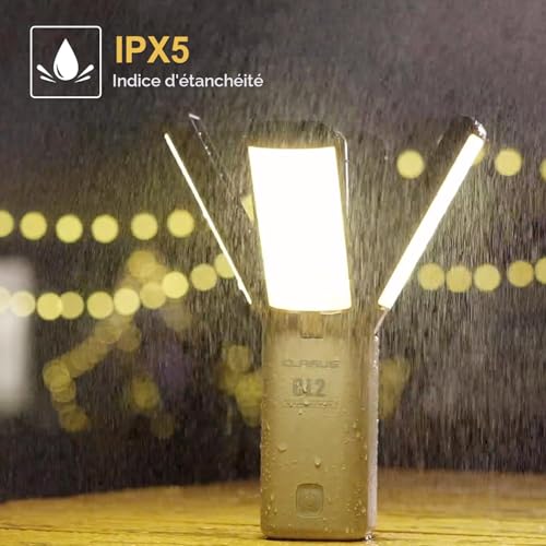 KLARUS CL2 Multifunctional Camping Lamp, 10000mAh Rechargeable Deformable Camping Lantern, 750 Lumens, 8 Lighting Modes, IPX5 Waterproof LED Lantern for Tents, Fishing, Emergency Hiking