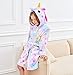 Soft Unicorn Hooded Bathrobe Sleepwear for Matching Doll & Girls (Starry, 8-9 Years)