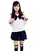 Ninimour- Japan School Uniform Dress Cosplay Costume Anime Girl Lady Lolita (M, Long-deep blue)