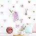 Easma Unicorn Wall Decals Bedroom Wall Decor Girls Wall Decals Unicorn Peel and Stick Removable Wall Decals Watercolour -15.8X15.8in