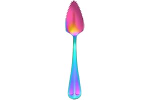 Stainless Steel Grapefruit Spoon for Citrus Fruit, Watermelon, and Ice Cream - Serrated Edge Dessert Spoon for Kitchen