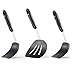 HuaLan 3-Piece Silicone Turner Spatula Set Flexible Rubber Silicone 600ºF Heat-Resistant Spatulas BPA Free Kitchen Utensil