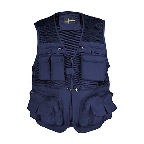 image for HYOUT Fly Fishing Photography Vest with Pockets Men's Mesh Quick-Dry W