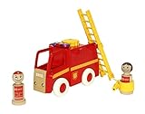 Brio World - 30383 My Home Town Light & Sound Firetruck | 5 Piece Firetruck Toy with Accessories for Kids Ages 18 Months and Up