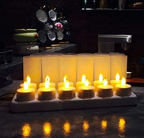 Amazon Com Opeita Rechargeable Candles 12 Pack Flickering Led
