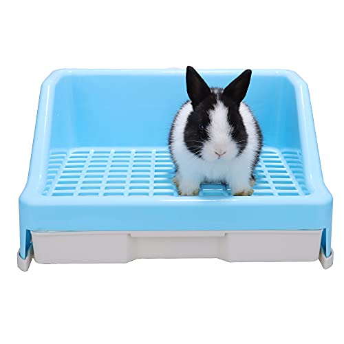 RUBYHOME Rabbit Litter Box with Drawer,Potty Trainer Corner Toilet