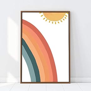 signwin Framed Canvas Wall Art Nordic Rainbow Canvas...
