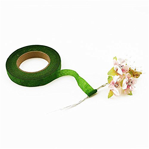 LOKIPA a Dozen Dark Green Floral Tape 1/2” Wide Floral Tape 30 Yards Floral Arrangement Accessories for Bouquet Stem Wrap Wedding Bouquet Flower