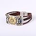 FAIRY COUPLE Sunflower Vintage Style Exotic Leather Bracelet -19mm- L30