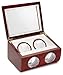 Diplomat Double Cherry Wood Finish Watch Winder with two extra Storage and Built In Timer