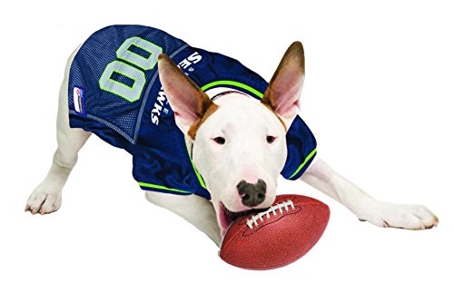 Pets First Seattle Seahawks Dog Jersey, Size: Large. Best Football Jersey Costume for Dogs & Cats. Licensed Jersey Shirt.