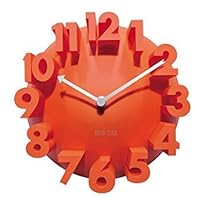 GCA 3d Big Digital Modern Contemporary Home Office Decor Round Quartz Wall Clock Orange