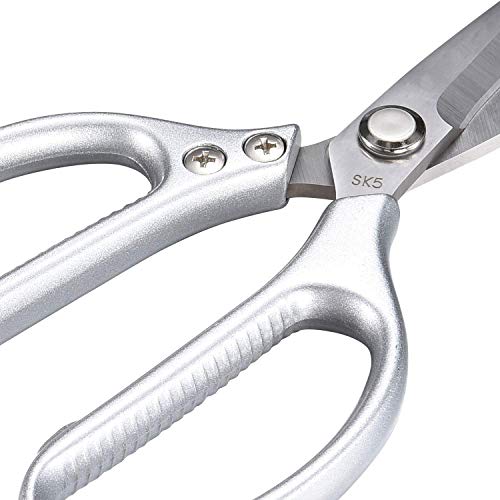 KSENDALO Kitchen Scissors, Multi-Purpose Japanese Heavy Duty Kitchen Shears with Adjustable Screws, for Meat, Poultry, Fish, Vegetables, Flower Stem and More