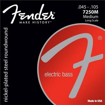 Fender Nickelplated Steel Roundwound, Long Scale, 7250M 45-105, Bass Strings