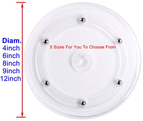 Rotating Lazy Susan Turntable Kitchen Base Organizer Turn Dining Table Round Spice Rack Rolling Display Rack Rotary Bearing Swivel Plate For Cake Kitchen Pantry Decor (4 inch)