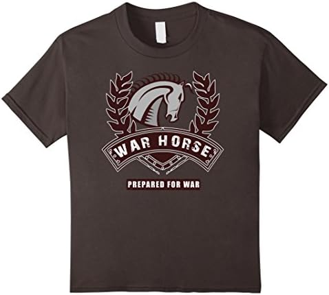 Kids School Mascot War Horse Prepared for War T-Shirt 8 Asphalt