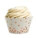 Andaz Press Rose Gold Foil Polka Dot Cupcake Wrappers, 24-Pack, Shiny Metallic Copper Champagne Themed Wedding Supplies