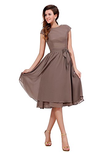 Bess Bridal Women's Cap Sleeve Knee Length Mother of The Bride Party Dress Size 2 US Gold