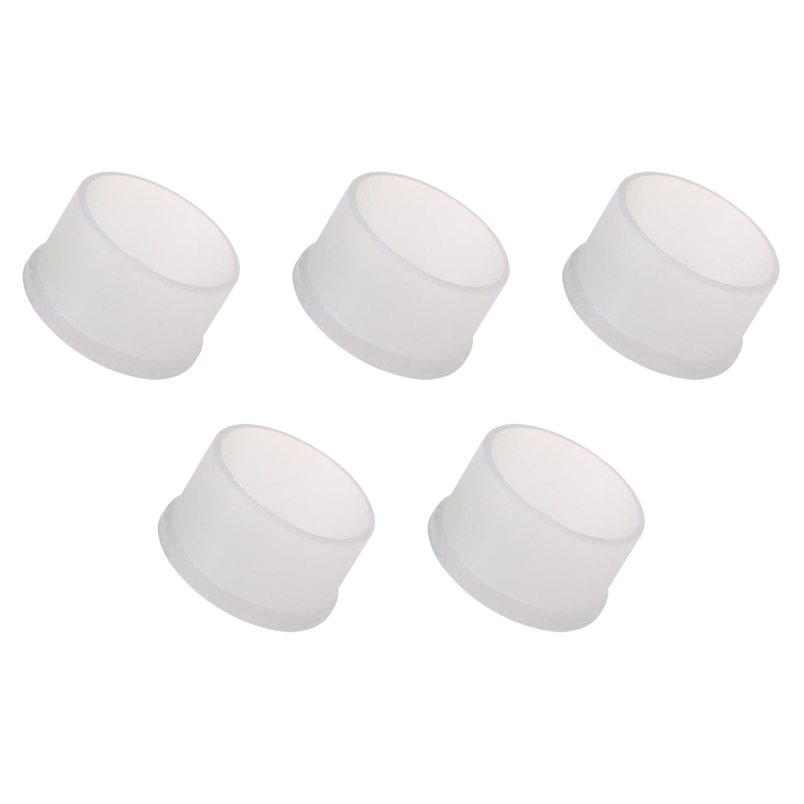 METALLIXITY Chair Leg End Cover (50mm Dia) 5Pcs, PVC Furniture Feet Caps Floor Protector - for Sofa Table Patio Chairs, Clear