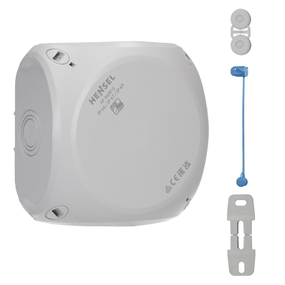 Hensel KF 0600 Cable Junction Box G to 6 or Clip Box Housing for Mounting on a wall/ceiling 4012591121794