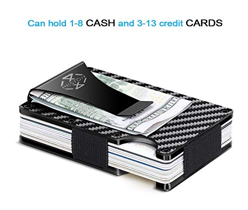 PESTON Minimalist Carbon Fiber Wallet and Money Clip RFID Blocking Card Holder - Thumbnail 3
