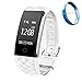 JIAMEIYI Fitness Tracker, Intelligent Heart Rate Blood Pressure Monitor Wearable Pedometer Bluetooth Smart Wristand Sleep Monitor,Steps Counter,Calories Track Android iOS (White)