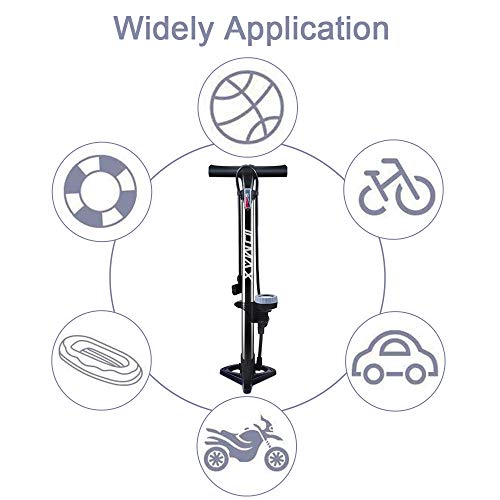 IDMAX Bike Pump, Ergonomic Bike Floor Pump Bicycle Tire Air Pump