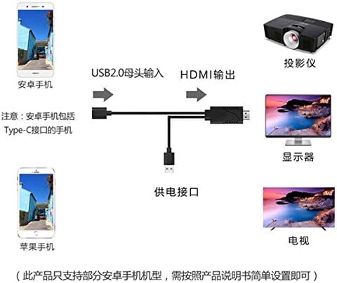 HDMI Mirror Cable 6 ft Plug and Play MHL Digital AV Adapter 1080P HDTV Cable for iPhone/iPad/iPod,Samsung Galaxy S5/S6/S8/S8PLUS/S9/S9PLUS/Note4/Note5/Note8,Huawei P9/P10/Mate (White-B)