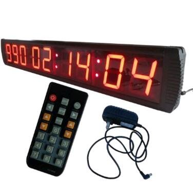 AZOOU Giant 4-inch 9 Digits LED Countdown/up Clock Days Event Timer For Race Games LED Days Countdown Clock With IR Remote Control Red Color