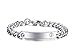 Custom Free Engraving- 8mm High Polished Surgical Steel Chain Medical Alert ID Bracelets for Women and Men (Steel Color/red Symbol, ***Custom engrave***)