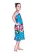 Girl Elastic Ruffle Hawaiian Luau Dress in Turquoise 10