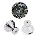 Etubby Crystal Knobs - 8Pcs 30mm Luxury Diamond Shaped Glass Knobs with Screws for Drawer Cupboard & Wardrobe Doors - Gray