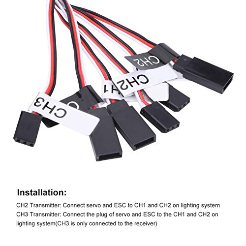 VGEBY RC-Blinklicht, 12 LED-Beleuchtungssystem-Kit Simulation Blinklichter für 1/10 1/8 RC PKW/LKW/Crawler… – Bild 7