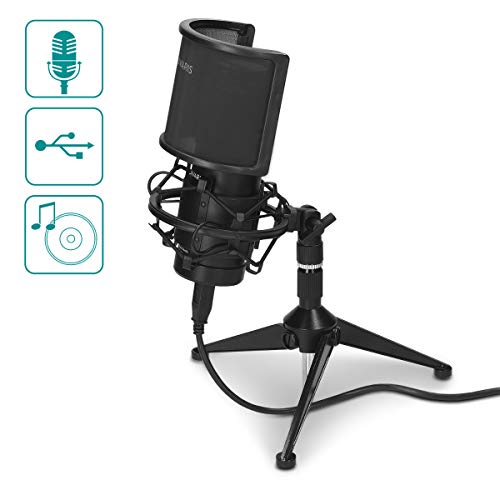 Navaris SM-01 Studio USB Kondensator Mikrofon - mit Popschutz Spinne Stativ - 25mm Kapsel - 20Hz-20kHz… – Bild 6