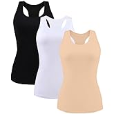 beautyin Women Tank Top with Shelf Bra Racerback Workout Yoga Tops Undershirt