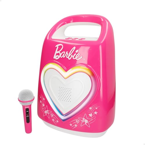 Altavoz Karaoke con micrófono, Medidas 28x17x38 cm, Conexión Bluetooth, Luces de Colores, Incluye Cable USB, Asa de Transporte, Juguetes de niña, Regalos para niñas de 4 años (47869)