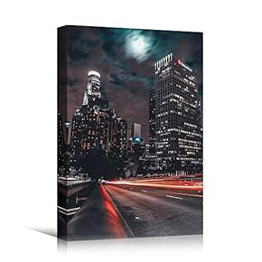 signwin Canvas Wall Art Building Lights Cityscape Colorful...