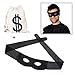 PAUBOLI Robber Costume Black Eye Mask+ Canvas Drawstring Bag Dollar Sign 11 x 17 and 8 x 10 Optional (8 x 10 inches)