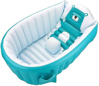Vasca da bagno per bambini 0-36 mesi, Gonfiabile Pieghevole Antiscivolo Morbido Vasca Da Bagno per Bambini Neonati, Navicella Portatile Bagnetto Pieghevole Bambino - Blu