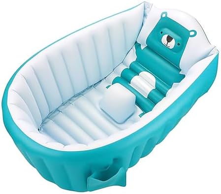 Vasca da bagno per bambini 0-36 mesi, Gonfiabile Pieghevole Antiscivolo Morbido Vasca Da Bagno per Bambini Neonati, Navicella Portatile Bagnetto Pieghevole Bambino - Blu