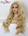 K'ryssma Blonde Lace Front Wig Long Wavy Synthetic Wigs for Women #613 Mixed Light Blonde Lace Wig 24 inches Heat Resistant
