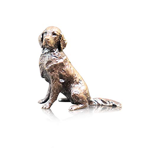 Butler & Peach Detailed Small Solid Hot Cast Bronze Retriever Dog Sitting 2087