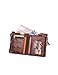 Lareinea Men Genuine Leather Cowhide Zip Wallet Vintage Bifold with Double Zipper Pockets (Brown)