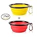 Foldable Portable Dog Bowl Cute Portable Silicone Collapsible Folding Pet Bowl Travel Cat Pet Bowl Feeding Water Food (set of 2)